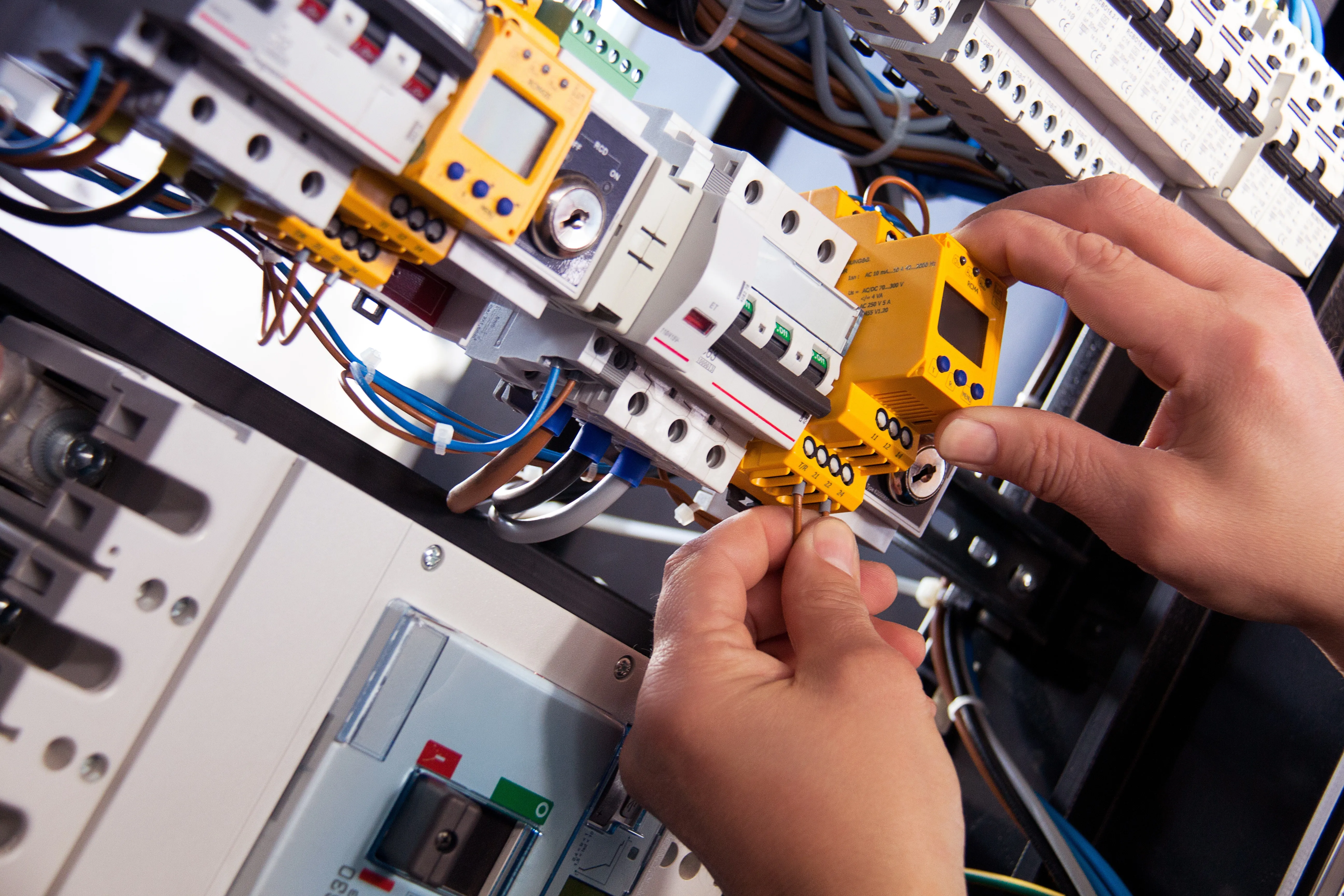 Working on electrical panel